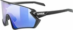 UVEX Sportstyle 231 2.0 P Black Matt Polavision Mirror Blue Cyklistické brýle