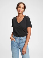GAP Black Women's T-Shirt Organic Vintage V-neck