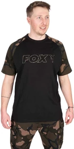 Fox Fishing Koszulka Black/Camo Outline T-Shirt - 2XL