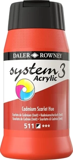 Daler Rowney System3 Akrylová farba 500 ml Cadmium Scarlet Hue