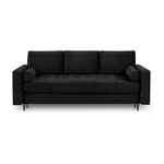 Czarna aksamitna rozkładana sofa Milo Casa Santo