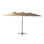 Beżowy parasol ogrodowy 456x270 cm Double – Rojaplast