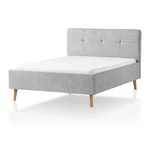 Jasnoszare tapicerowane łóżko dwuosobowe 140x200 cm Smart – Meise Möbel