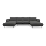 Ciemnoszara sofa w kształcie litery U Cosmopolitan Design Vienna