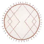 Biało-brązowy dywan dziecięcy z bawełny wykonany ręcznie Nattiot Come, ø 120 cm