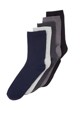 Trendyol 5-Pack Multi Color Cotton Textured Socket-Long Socks