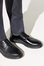 ALTINYILDIZ CLASSICS Men's Black 100% Leather Opening Shoes