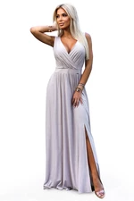 Long dress with a neckline and slit on the legs Numoco