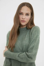 Trendyol Green Stand-Up Collar Knitwear Sweater