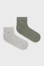 Ponožky Calvin Klein 2-pak pánske, šedá farba, 701218706