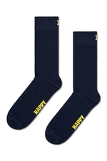 Ponožky Happy Socks Solid Sock tmavomodrá farba