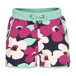 Pink-turquoise girls' floral shorts NAX ZULENO