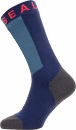 Sealskinz Waterproof Warm Weather Mid Length Sock With Hydrostop Navy Blue/Grey/Red XL Skarpety kolarskie
