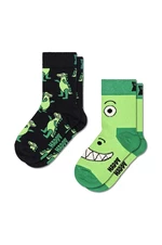 Detské ponožky Happy Socks Kids Dino Socks 2-pak zelená farba
