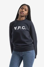 Bavlnená mikina A.P.C. Sweat Viva COECQ-F27644 BLACK dámska, tmavomodrá farba, s potlačou