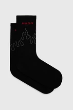 Ponožky HUGO dámské, černá barva, 50510701