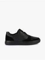 Black Men's Leather Sneakers Geox Deiven