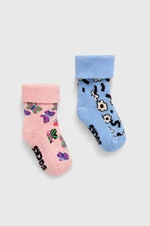 Detské ponožky Happy Socks Kids Butterfly Baby Terry Socks 2-pak ružová farba