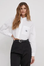 Košile Calvin Klein Jeans bílá barva, relaxed, s klasickým límcem