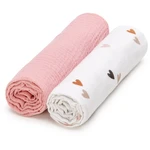 T-TOMI BIO Muslin Diapers látkové plienky Love 65 x 65 cm 2 ks