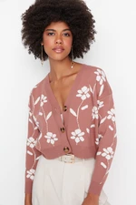 Trendyol Pale Pink Jacquard Knitwear Cardigan