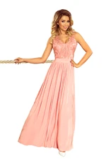 Long dress with lace neckline Numoco