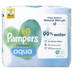 PAMPERS Harmonie Aqua Plastic Free Vlhčené ubrousky 4 x 48 ks