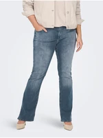 Blue Women's Flared Fit Jeans with Embroidered Effect ONLY CARMAKOMA Willy - Ladies Blue Women's Flared Fit Jeans with Embroidered Effect ONLY CARMAKOMA Willy - Ladies