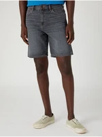 Šedé pánské džínové kraťasy Wrangler - Pánské