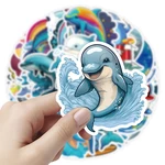 10/50Pcs Cute Dolphin Cartoon Sea Creatures Graffiti Stickers Luggage Notebook Guitar Computer DIY Kids Toy Decorative Decals