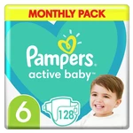 PAMPERS Active Baby 6 velikost 13-18kg 128 kusů