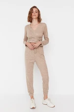 Trendyol Beige High Waist Soft Knitted Pants