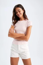 DEFACTO Short Sleeve Striped T-Shirt