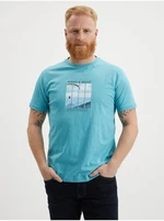 Jasnoniebieska koszulka męska LERROS - Mężczyzna