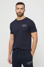 Bavlnené tričko Tommy Hilfiger tmavomodrá farba, s potlačou, UM0UM02916
