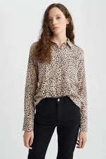 DEFACTO Regular Fit Patterned Viscose Shirt