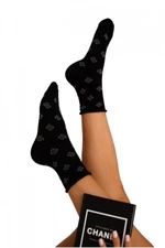 Milena natlakové s vzorem černé Dámské ponožky 37/41 černá