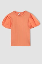 DEFACTO Girls Slim Fit Ribbed Camisole Short Sleeve T-Shirt