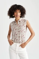 DEFACTO Regular Fit Sleeveless Floral Print Shirt