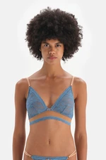 Dagi Blue Tulle Detailed Lace Bralette