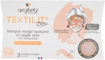 Argiletz Maska pleťová zklidňující textilní s růžovým jílem 3 ks