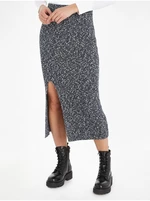 Navy blue women's sweater midi skirt with wool blend Tommy Hilfiger - Women