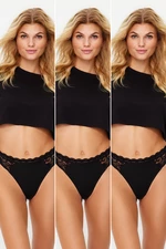 Trendyol Black Micro Lace Detailed Thong Knitted Panties