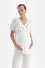 Top pigiama da donna  Dagi 22SW75016BD_BY/WHITE