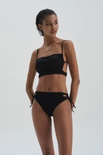 Dagi Black Pleated Bikini Bottoms