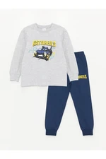 LC Waikiki Crew Neck Printed Long Sleeve Boy's Pajama Set