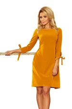 195-6 ALICE Dress with bows - MUSTARD