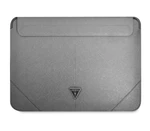 Pouzdro Guess Saffiano Triangle Metal Logo Computer Sleeve 13/14", stříbrná