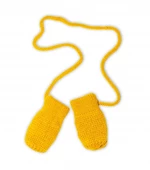 Zimní pletené kojenecké rukavičky - hořčicové, Baby Nellys, vel. 56-68 (0-6 m)