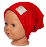 Baby Nellys Hand Made Dětská funkční čepice s dvojitým lemem - červená, vel. 98 (2-3r)